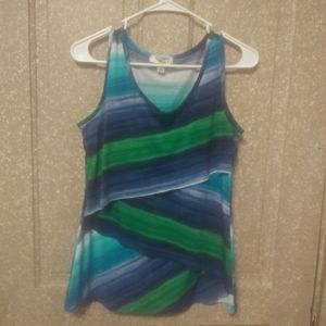 Zigzag Layered, Striped Tank by Dressbarn Sz. Sm.